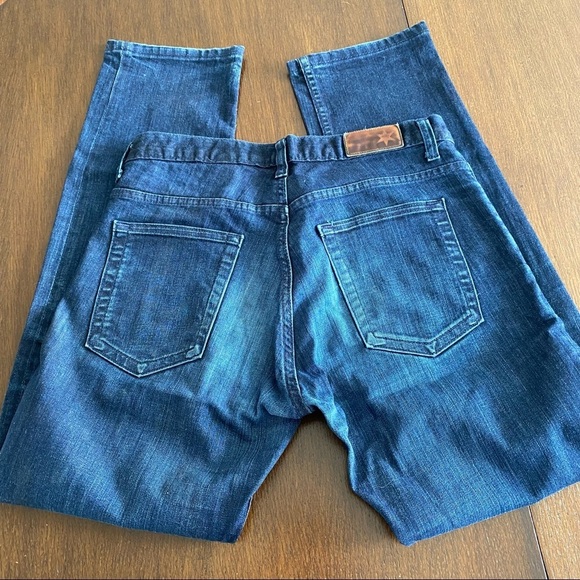 Dearborn Denim Distressed Dark Navy Stretch Jeans Size 31x29 - Picture 5 of 15